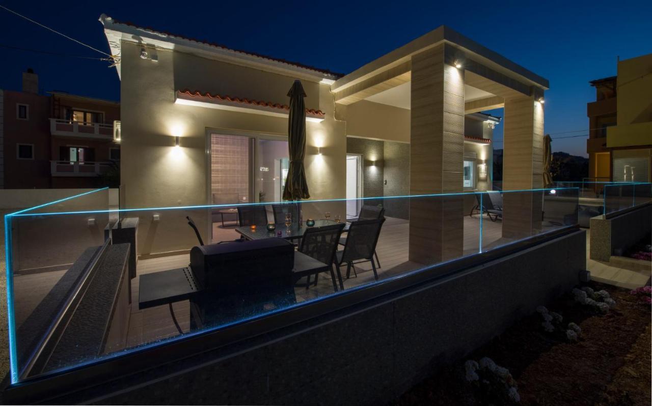 Luxury Villa Eva-Mari With Jacuzzi, 50M From The Beach Stalós Exterior foto
