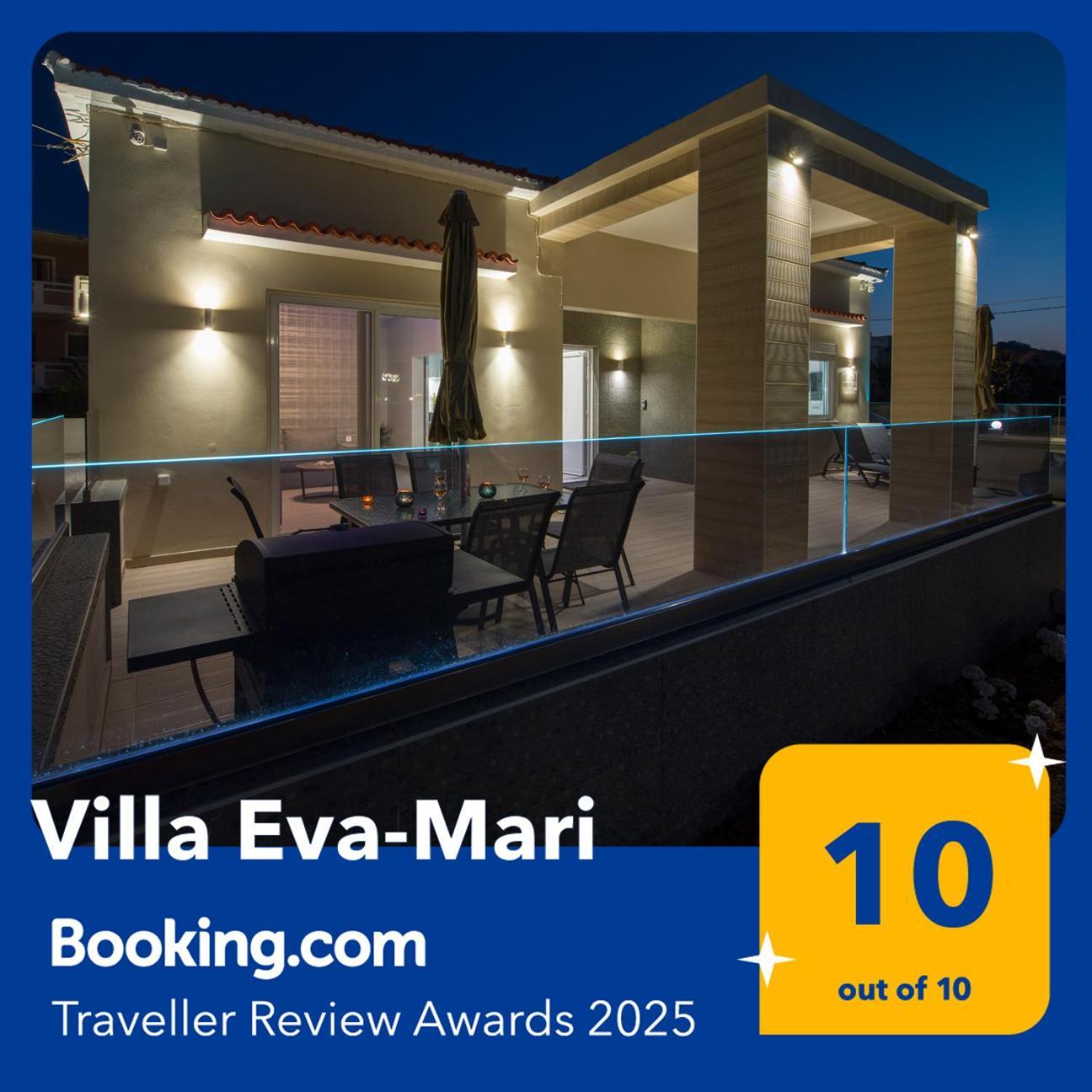 Luxury Villa Eva-Mari With Jacuzzi, 50M From The Beach Stalós Exterior foto
